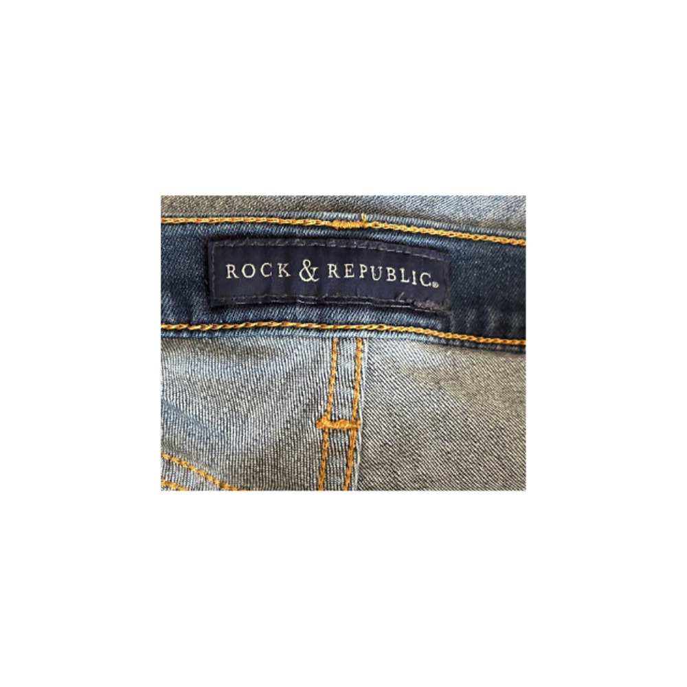 Rock & Republic Berlin Jeans Skull Stretch Denim Blue Women’s 12M - Picture 7 of 9